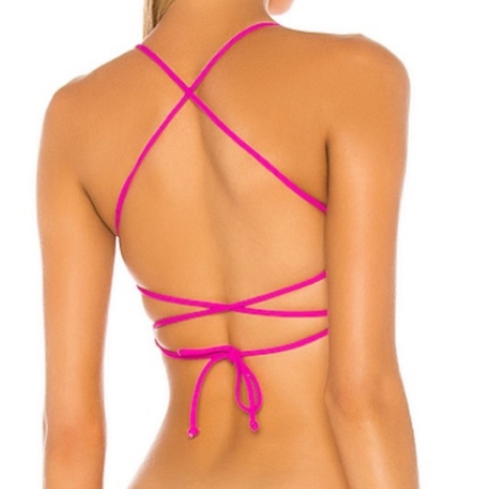 Lovers & Friends Evros Bikini Top in Poppy XS - Picture 2 of 5